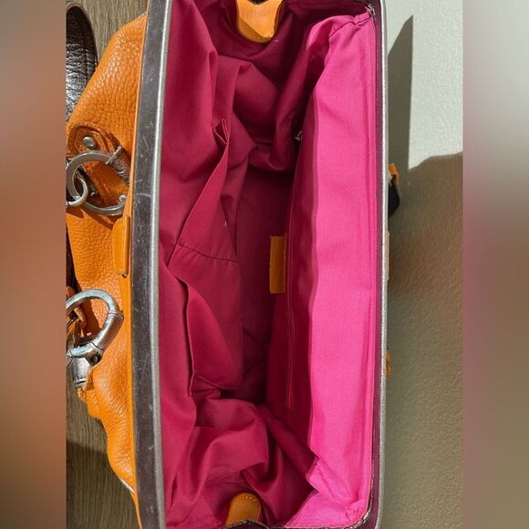 Gustto Orange and Silver Women's Handbag - Picture 5 of 8